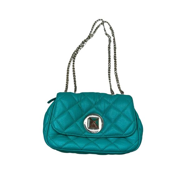 KATE SPADE Gold Coast Christy Quilted Shoulder & Crossbody Bag TEAL GREEN silver - Picture 1 of 11